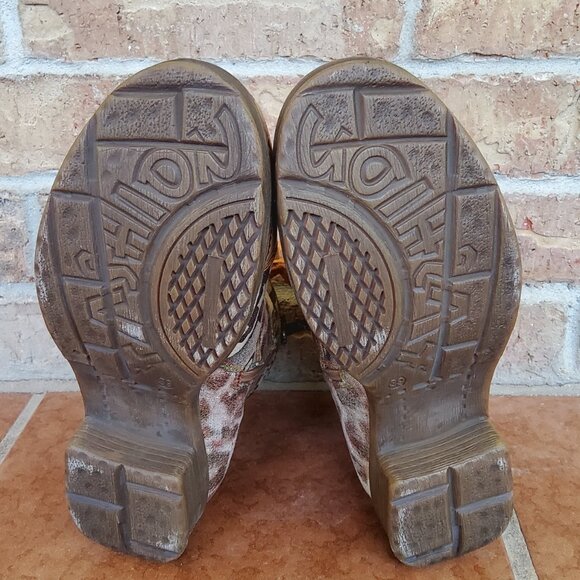 Socofy Boho‑Patterned Cottage Festival Lace Up Ankle Granny Bootie – Size EU 39 - Picture 2 of 13